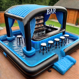 Bar Flotante para Fiestas de Verano en el Patio Trasero, Bar Flotante para Piscina, Cabana Flotante Portátil, Piscinas Inflables - Product Image 6