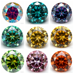 Pierres précieuses HQ 1 2 3 carats, grande taille, moissanite cultivée en laboratoire, couleur naturelle, forme ronde, <span class=keywords><strong>pierre</strong></span> de moissanite bleu royal - Product Image 6