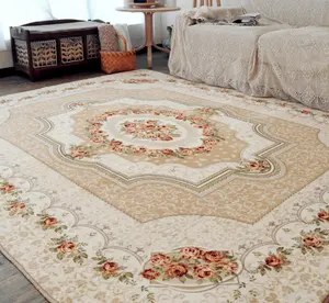 涤纶北欧客厅地毯欧洲豪华沙发桌地毯卧室地垫圆形美式全床头毯