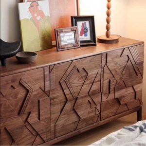 Buffet en bois massif en noyer armoire <span class=keywords><strong>de</strong></span> <span class=keywords><strong>rangement</strong></span> style antique luxe simple salon sous-sol armoire chambre à coucher commode - Product Image 5