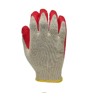 Economical Red Latex Glove Cotton Knit Protective Gear Industrial Gardening Construction Safety Working Gloves Guantes