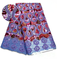 Kain Ankara Wax Cetak Nigeria Berkualitas Tinggi 3D 5 Yard, Batik Super Grand Afrika Bordir Renda Emas, Bernapas, Cocok untuk Pernikahan