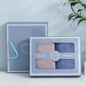 Coral Fleece Bath Towel Set Gift Box 300gsm Customizable With Logo For Birthday Favor - Product Image 5