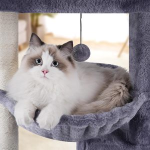 Pohon Kucing Ramah Lingkungan 37.4 inci, Menara Kucing dengan Dua Kandang, Pusat Aktivitas Lengkap untuk Kucing di Dalam Ruangan, Tiang Garukan Kucing, Tempat Tidur Nyaman, Lucu - Product Image 2