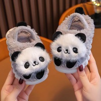Chaussures antidérapantes chaudes et douces de dessin animé de panda pantoufles à fourrure pour tout-petits chaussures de maison en fourrure pantoufles de panda pour enfants