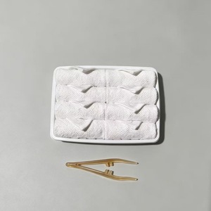 Toalla de algodón de rizo desechable de un solo uso para avión, toalla tejida desechable para bandeja de Oshibory de fábrica - Product Image 4