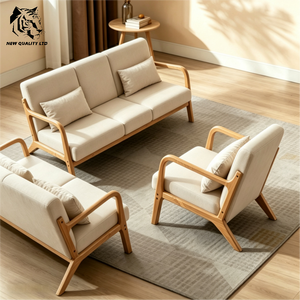 Canapé d'angle en bois, nouveau design, pour salon, fabrication sur mesure, petit MOQ, logo personnalisé, prix usine, éco-responsable. - Product Image 4