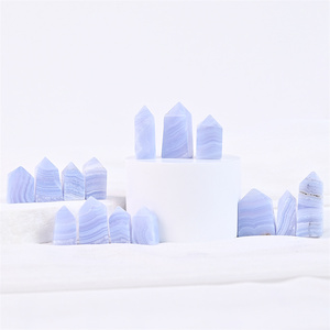 Vendita all'ingrosso di piccole dimensioni lucido punto di cristallo naturale blu pizzo agata punto per la decorazione della casa - Product Image 3