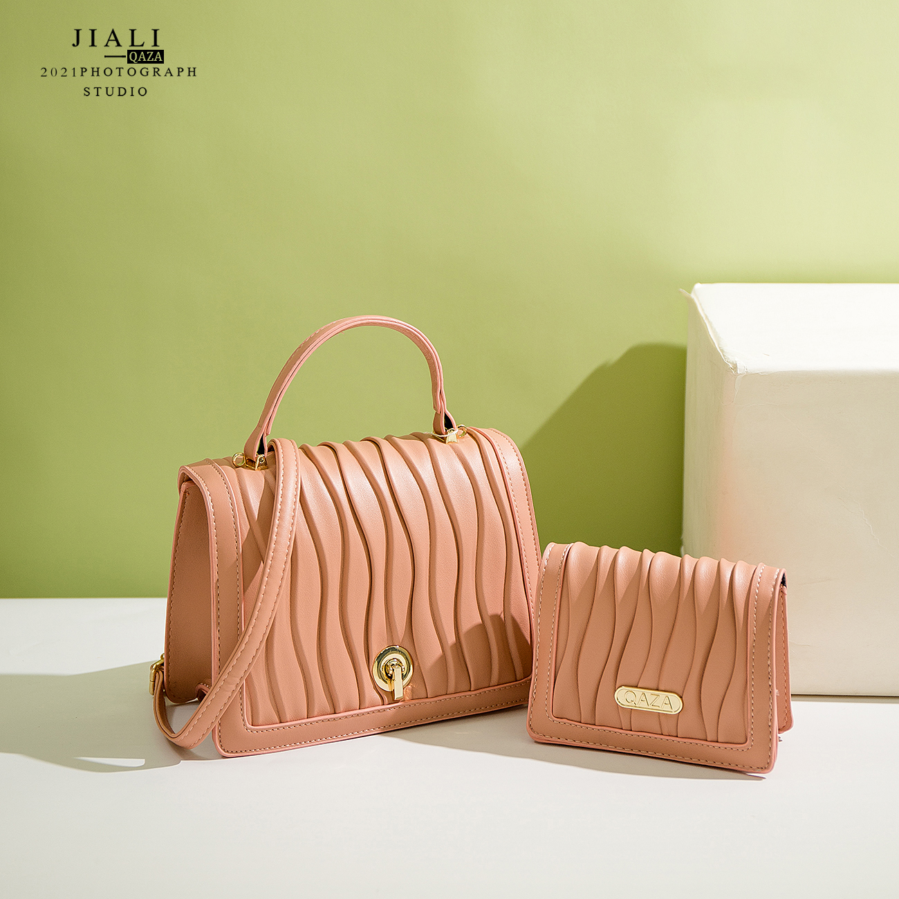 WD2008-1 Fashionable Soft Pu Leather Lady Handbag Combo OEM Purses