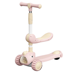 Monopattino Triciclo Pieghevole 3-in-1 per Bambini con Sedile Musicale Regolabile, Ruote in PU e Sensore Intelligente - Product Image 4