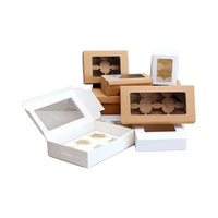 Boîte à gâteaux en carton ivoire avec fenêtre, en gros direct usine, boîte de boulangerie en carton kraft, boîte à cupcakes personnalisée pour pâtisserie