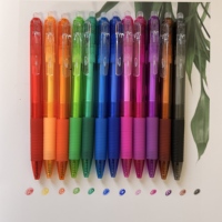 12 stylos Gel effaçables colorés ensemble 0.5mm pointe fine stylo mignon clic écriture fournitures de dessin pour les erreurs de planificateur de journalisation