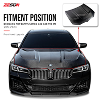 ZESON Capot en fibre de carbone véritable style CS pour BMW Série 5 G30 G38 M5 F90 540i 530i 2017-2023