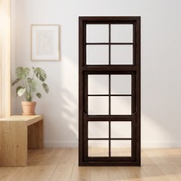 Fenêtres à guillotine en bois DEMEA, design grillagé, fenêtres à guillotine en bois modernes, fenêtres en bois massif, design