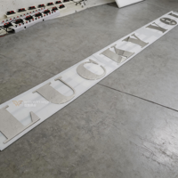 Plaque de signalisation personnalisée haut de gamme en acier inoxydable finition miroir, logo métallique argenté réfléchissant pour salle VIP et devanture de boutique de luxe