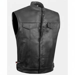 Nueva Chaqueta de Lona para Hombre, Estilo Vintage, para Caza y Deportes al Aire Libre, con Bolsillos con Cremallera, Impermeable, de Cuero Genuino, Color Negro - Product Image 1