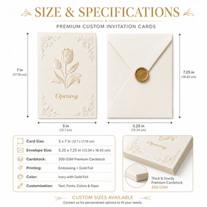 Cartes d'invitation de <span class=keywords><strong>mariage</strong></span> personnalisées, cartes de vœux de luxe gaufrées avec enveloppe, sceau de cire, impression dorée - Product Image 5