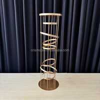 Nouvelle Décoration de Table Haute pour Mariage, Colonne Dorée, Support de Vase à Fleurs pour Centre de Table, Vente Directe Usine SMS