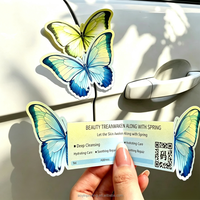 Carte de visite papillon avec code QR, découpe 3D, impression couleur, papier cartonné premium, logo personnalisé, vente en gros