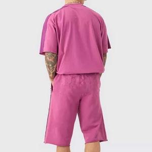 Venta al por mayor de pantalones cortos para correr de algodón y poliéster con logotipo personalizado, novedad de verano, ropa deportiva, chándal para gimnasio, camiseta, conjunto de 2 piezas, conjunto para hombre - Product Image 5