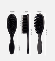 Sikat Jenggot Pria Model Retro untuk Barber, Bulu Sikat Bulat Lembut dari Nilon Ionik, Alat Penata Rambut untuk Membersihkan Rambut Rusak, Gagang Plastik