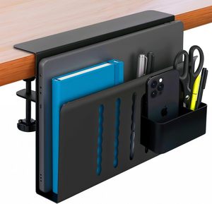 Organisateur de bureau latéral en acier, support pour ordinateur portable à fixation par pince avec porte-<span class=keywords><strong>stylo</strong></span> magnétique - Product Image 1