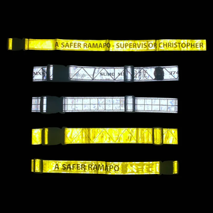 Heavy Duty Night Running Custom Micro Prismatic Reflector Cinturón Reflectante Motocicleta Seguridad Cintura Cinturón de PVC - Product Image 3