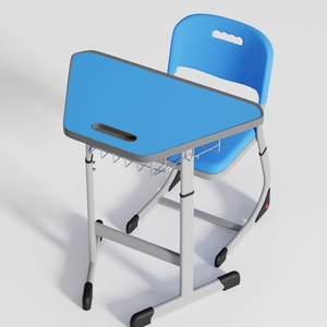Modern Trapezoid Modular <strong>School</strong> <strong>Desk</strong> and Chair Set Colorful Collaborative Student <strong>Desk</strong> for Classroom Training Room - Product Image 2