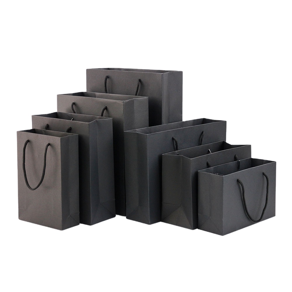 Customizable Paper Bag White and Brown Kraft Paper Bags with Flat Handles Square Black Pink Paper Bags for Dresses Packaging