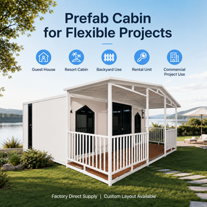 Casa Contenedor Prefabricada Moderna con Porche, Diseño Rectangular, para Casa de Huéspedes, Alquiler Vacacional, Oficina en el Patio Trasero - Product Image 1