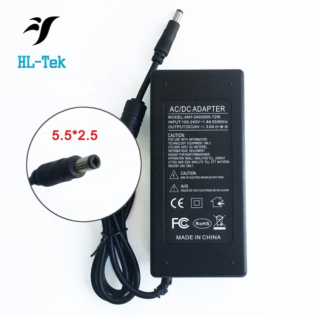 24v 3a Ac Adapter AC 100V~240V Power Supply for 5050 3528 LED Strip Light 3D Printer LED Driver CCTV Security System LCD Monitor