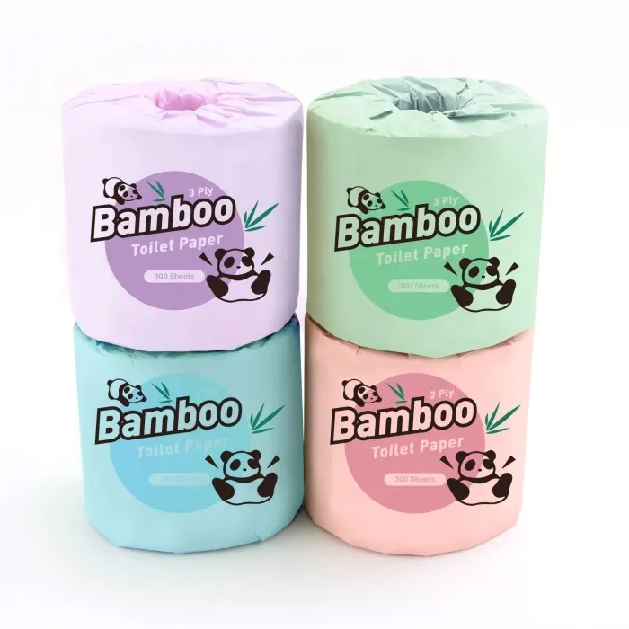 3 Ply 300 Sheets Individually Paper Wrapped Bamboo Toilet Paper