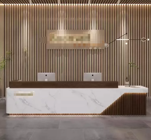 Encuentre un Mostrador de Recepción Rectangular de Madera Moderna Similar a Icon, para Hoteles y Oficinas, Muebles Comerciales Ecológicos y Duraderos - Product Image 1