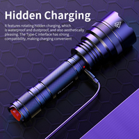 Lampe torche UV rechargeable haute puissance SUPERFIRE Z03 12W, lumière violette 365nm, alliage d'aluminium, batterie 21700, intensité réglable, charge USB