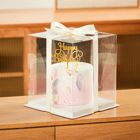 Boîte à gâteau Logo personnalisable, boîte à gâteau avec couvercle, Double couche de 10 pouces, emballage de gâteau 2 en 1, boîte à gâteau d'anniversaire, vente en gros, pièces