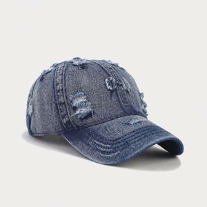 Fashion Unique Direct Factory Low Moq High Quality Vintage Distressed Vintage Baseball <b>Cap</b> <b>Plain</b> Denim Baseball <b>Cap</b> - Product Image 5