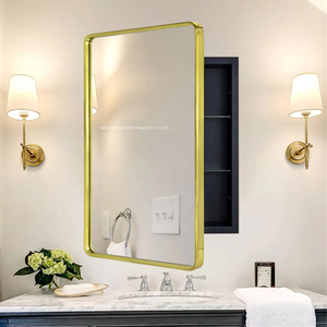 Ventes en usine Rangement mural ou encastré en or pour salle de bain avec miroir <span class=keywords><strong>Armoire</strong></span> à <span class=keywords><strong>pharmacie</strong></span> <span class=keywords><strong>noire</strong></span> avec miroir - Product Image 1