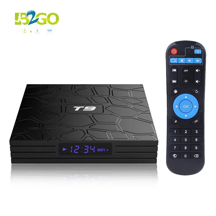 Newest dish receiver Android 9.0 TV Box T9 RK3318 Quad Core Smart 4K Set Top Box mediastar 4k receiver Dual WIFI iptv channels