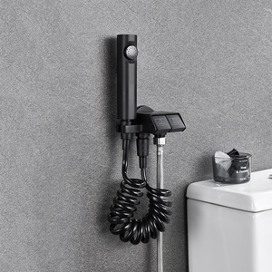 Pistolet de pulvérisation en laiton noir accessoires de toilette salle de bain bidet pulvérisateur de toilette shattaf douche pulvérisateur à main pistolet pulvérisateur avec deux fonctions