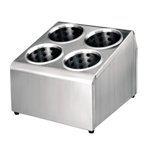 Portaposate in Acciaio Inox con Capacità per 4 Tazze, Organizzatore per Utensili da Cucina - Product Image 1
