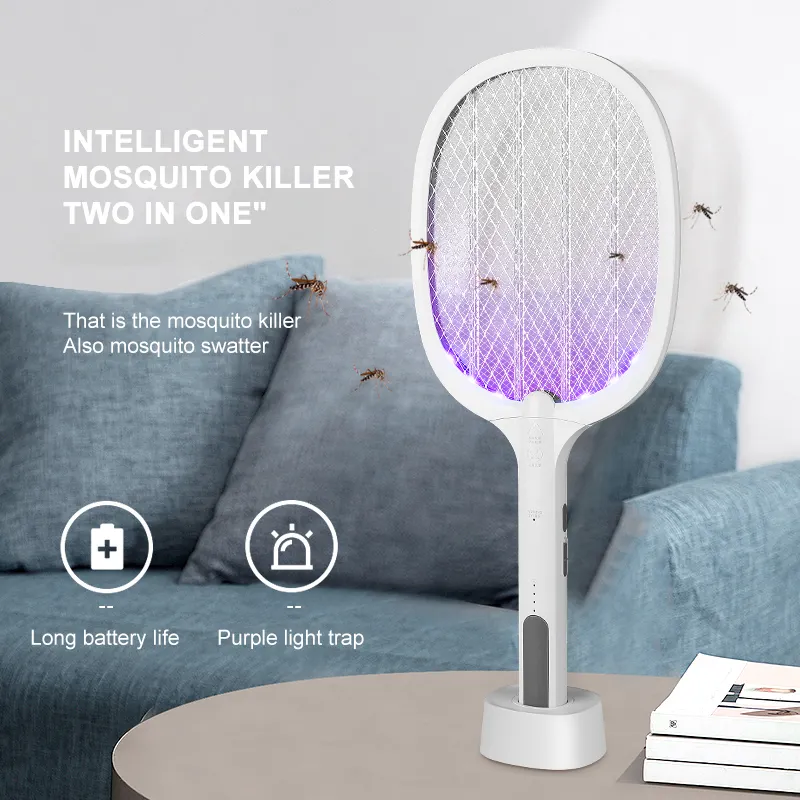 EBEZ Großhandel CE Selbst aufladende Basis Elektrische Fliegen klatsche Schläger Bug Zapper Mücken klatsche mit UV-Licht