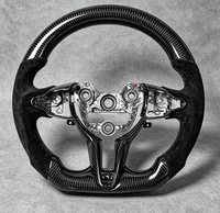 Volant de direction en fibre de carbone brillant personnalisé avec surpiqûres noires et rouges, volant de direction sport pour Mercedes Benz