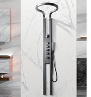 Panneau de douche multifonction moderne avec jet de pluie doux et éclairage LED, système parent-enfant