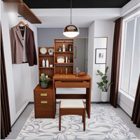 Table de toilette minimaliste marron, table de toilette en bois à bas prix