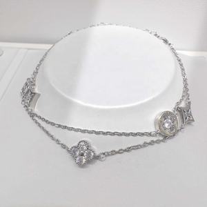 Pulsera de plata de ley 925 al por mayor, sencilla, de doble capa, con circonitas, chapada en oro de 14k, con cadena de mariposa, para la amistad. - Product Image 2