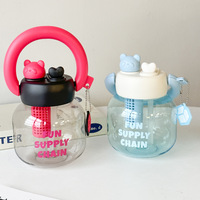 Bouteille d'eau en plastique écologique sans BPA de 800 ml, grande capacité, portable, pour l'été, avec double ouverture pour boire