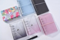Reliure de journal M5 à 5 trous, reliure de planificateur M5, reliure en PVC souple transparent, anneaux ronds argentés à 6 anneaux, style Ins, personnalisable, imprimée