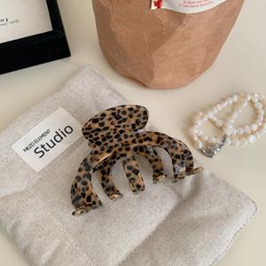 مشابك شعر أسيتات مخصصة بشعار QianJin، مجموعة إكسسوارات شعر بنقشة الفهد، مشابك شعر أسيتات سميكة - Product Image 5