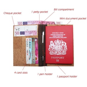 Boshiho Bestseller <b>RFID</b> <b>Blocking</b> Money <b>Wallet</b> Bag Cover Case with Card Slots Cheque Cork Passport Holder Travel <b>Wallet</b> - Product Image 3