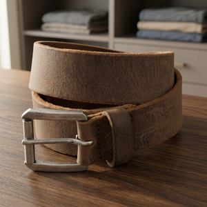 Ceinture en cuir véritable 100% avec boucle à ardillon en acier, style vintage, accessoires pour hommes, dernier style tendance, imperméable - Product Image 1